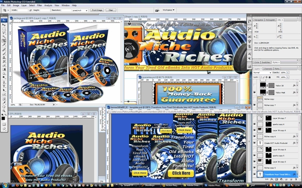 Product picture Minisite Template PSD Graphic - Audio Niche Riches