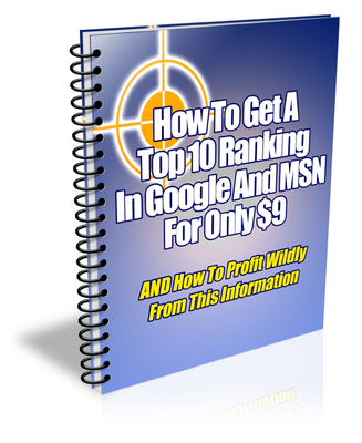 Product picture How To Get A Top 10 Ranking In Google And MSN - plr+Bonus
